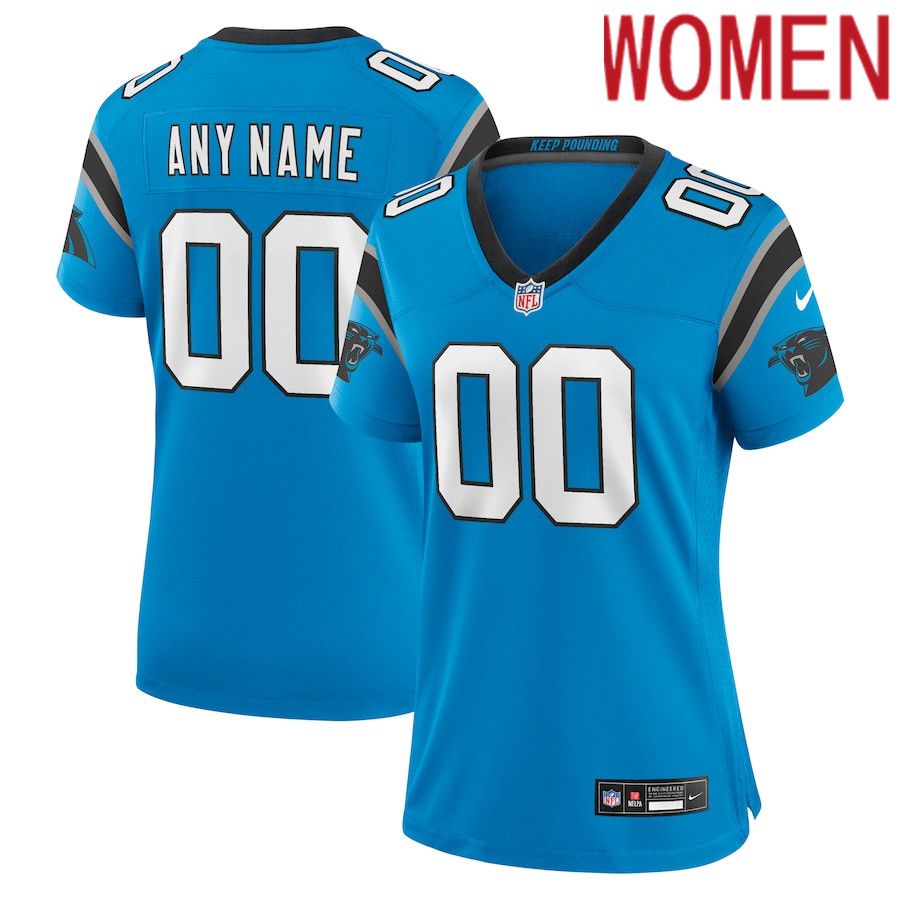 Women Carolina Panthers Nike Blue Alternate Custom Game NFL Jersey->customized nfl jersey->Custom Jersey